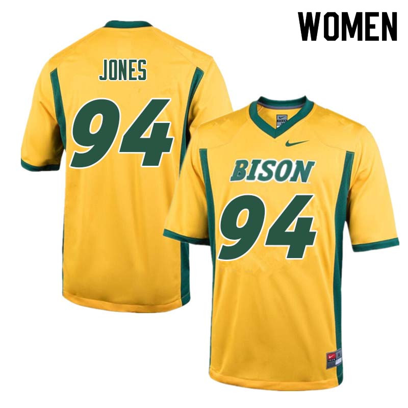 Women #94 Stanley Jones North Dakota State Bison College Football Jerseys Sale-Yellow